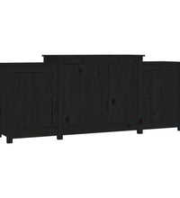 Sideboard Schwarz 164x37x68 cm Massivholz Kiefer