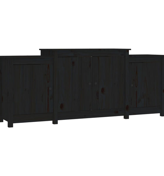 Sideboard Schwarz 164x37x68 cm Massivholz Kiefer