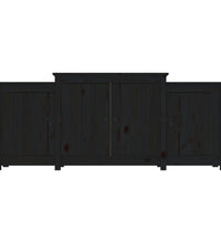 Sideboard Schwarz 164x37x68 cm Massivholz Kiefer