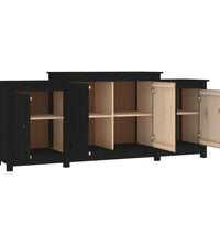 Sideboard Schwarz 164x37x68 cm Massivholz Kiefer