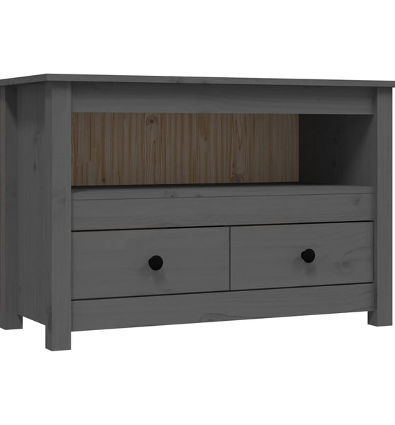 TV-Schrank Grau 79x35x52 cm Massivholz Kiefer