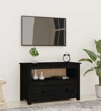 TV-Schrank Schwarz79x35x52 cm Massivholz Kiefer