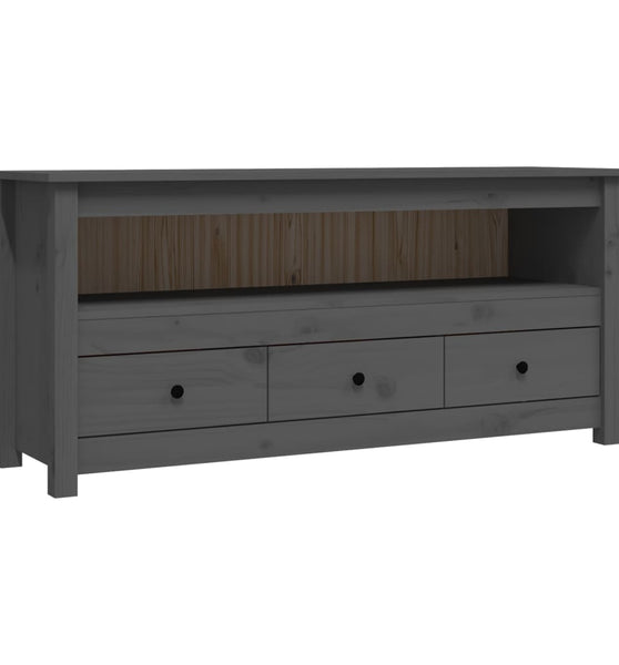 TV-Schrank Grau 114x35x52 cm Massivholz Kiefer