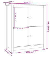 Sideboard Grau 83x41,5x100 cm Massivholz Kiefer