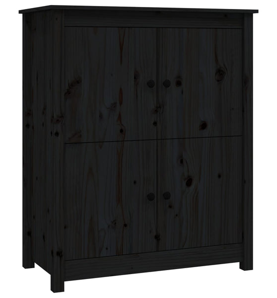 Sideboard Schwarz 83x41,5x100 cm Massivholz Kiefer