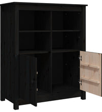 Sideboard Schwarz 83x41,5x100 cm Massivholz Kiefer