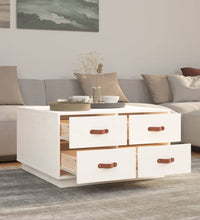 Couchtisch Weiß 80x80x45 cm Massivholz Kiefer
