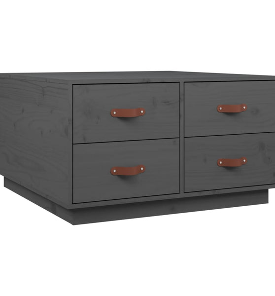 Couchtisch Grau 80x80x45 cm Massivholz Kiefer
