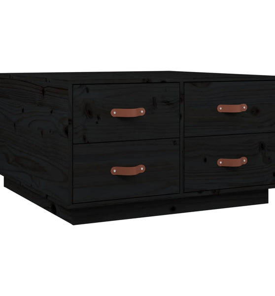Couchtisch Schwarz 80x80x45 cm Massivholz Kiefer