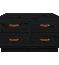 Couchtisch Schwarz 80x80x45 cm Massivholz Kiefer