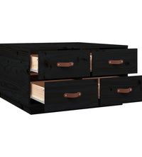 Couchtisch Schwarz 80x80x45 cm Massivholz Kiefer