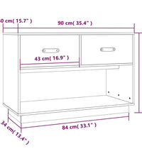 TV-Schrank Grau 90x40x60 cm Massivholz Kiefer