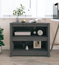 Bücherregal Grau 80x35x68 cm Massivholz Kiefer