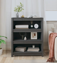 Bücherregal Grau 80x35x97 cm Massivholz Kiefer