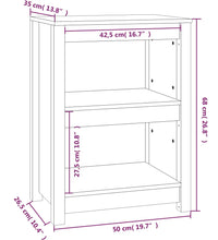 Bücherregal Grau 50x35x68 cm Massivholz Kiefer