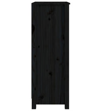 Bücherregal Schwarz 50x35x97 cm Massivholz Kiefer