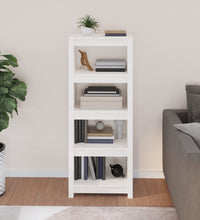 Bücherregal Weiß 50x35x125,5 cm Massivholz Kiefer