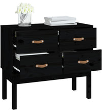 Konsolenschrank Schwarz 90x40x78 cm Massivholz Kiefer