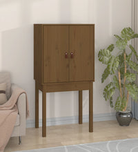 Highboard Honigbraun 60x40x120 cm Massivholz Kiefer