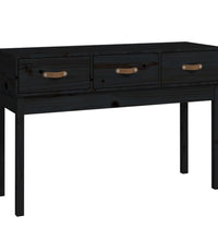 Konsolentisch Schwarz 114x40x75 cm Massivholz Kiefer