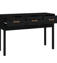 Konsolentisch Schwarz 114x40x75 cm Massivholz Kiefer