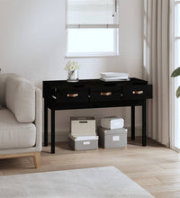 Konsolentisch Schwarz 114x40x75 cm Massivholz Kiefer