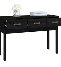 Konsolentisch Schwarz 114x40x75 cm Massivholz Kiefer