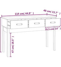 Konsolentisch Schwarz 114x40x75 cm Massivholz Kiefer