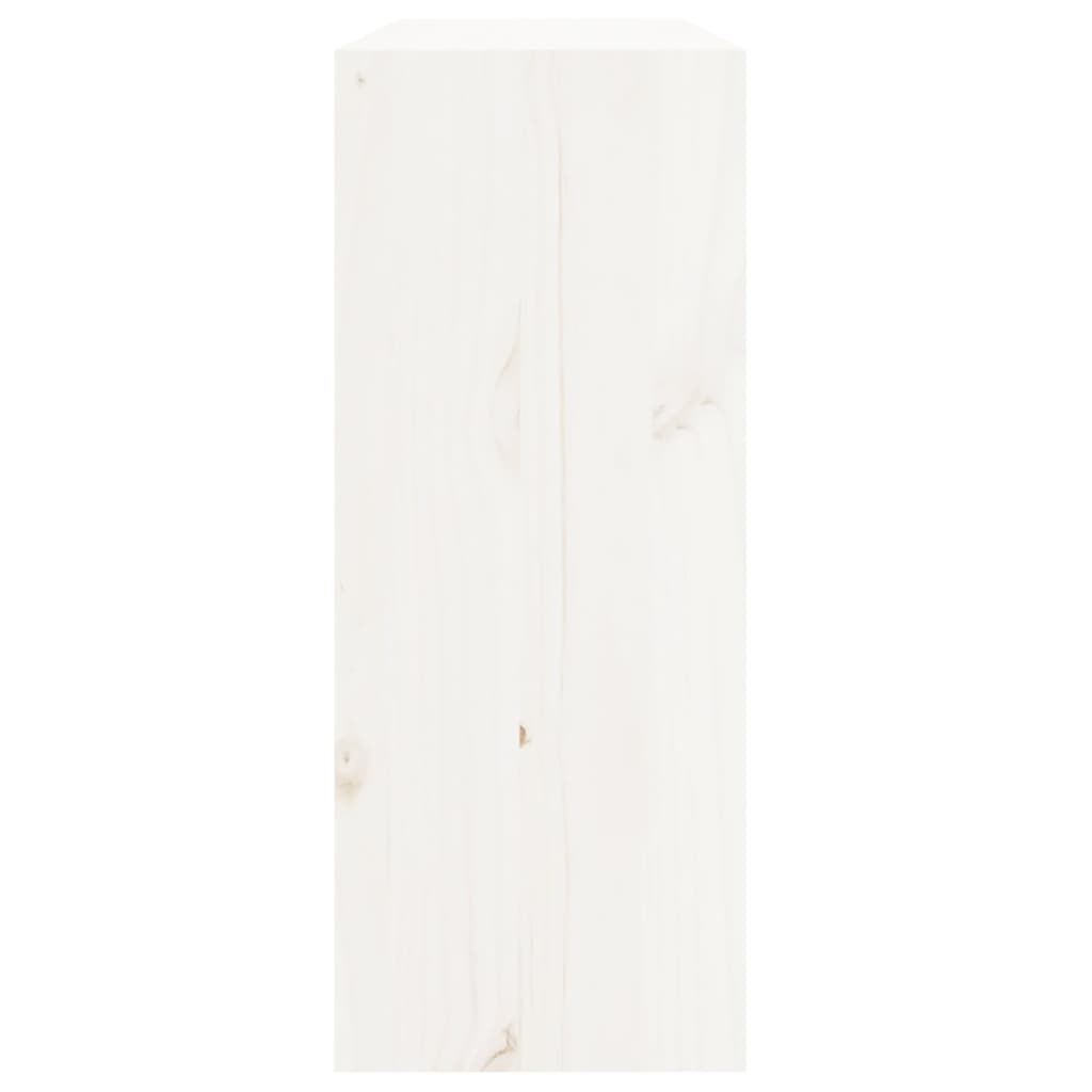 Weinregal Weiß 62x25x62 cm Massivholz Kiefer