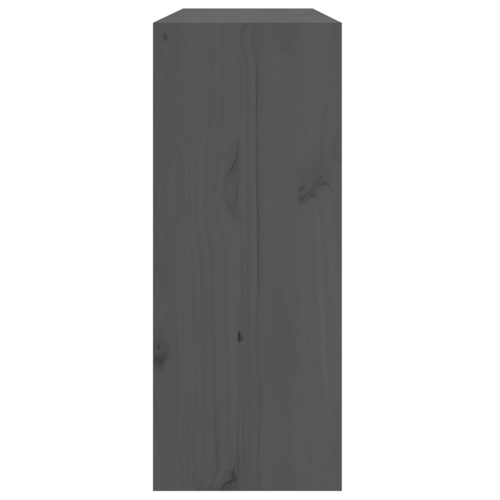 Weinregal Grau 62x25x62 cm Massivholz Kiefer