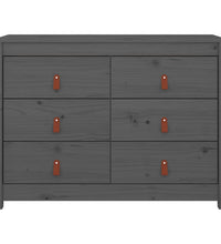 Beistellschrank Grau 100x40x72 cm Massivholz Kiefer