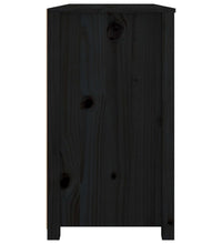 Beistellschrank Schwarz 100x40x72 cm Massivholz Kiefer