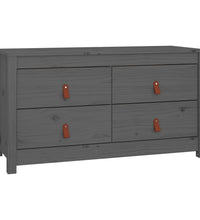 Beistellschrank Grau 100x40x54 cm Massivholz Kiefer