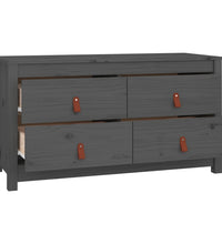 Beistellschrank Grau 100x40x54 cm Massivholz Kiefer