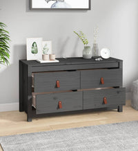 Beistellschrank Grau 100x40x54 cm Massivholz Kiefer