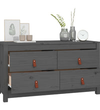 Beistellschrank Grau 100x40x54 cm Massivholz Kiefer