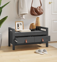 Flurbank Grau 80x40x43 cm Massivholz Kiefer