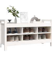 Flurbank Weiß 110x40x60 cm Massivholz Kiefer