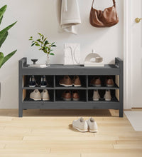 Flurbank Grau 110x40x60 cm Massivholz Kiefer