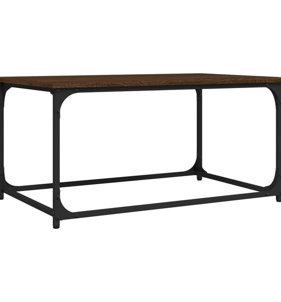 Couchtisch Braun Eichen-Optik 80x50x40 cm Holzwerkstoff Eisen