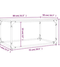 Couchtisch Braun Eichen-Optik 80x50x40 cm Holzwerkstoff Eisen