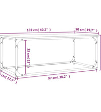 Couchtisch Sonoma Eiche 102x50x40 cm Holzwerkstoff und Eisen