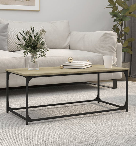 Couchtisch Sonoma Eiche 102x50x40 cm Holzwerkstoff und Eisen