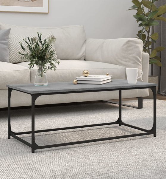 Couchtisch Grau Sonoma 102x50x40 cm Holzwerkstoff und Eisen