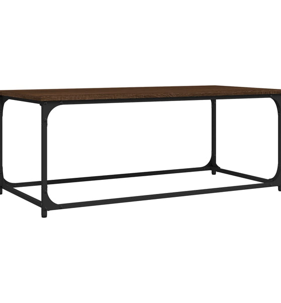 Couchtisch Braun Eichen-Optik 102x50x40 cm Holzwerkstoff Eisen