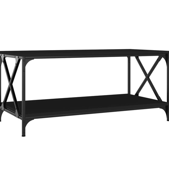 Couchtisch Schwarz 100x50x45 cm Holzwerkstoff und Eisen