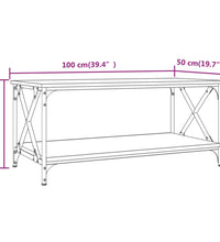 Couchtisch Schwarz 100x50x45 cm Holzwerkstoff und Eisen