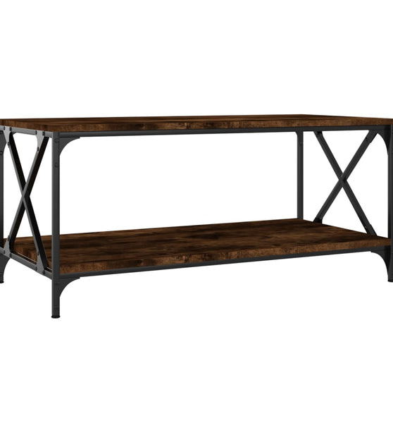 Couchtisch Räuchereiche 100x50x45 cm Holzwerkstoff und Eisen