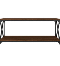 Couchtisch Braun Eichen-Optik 100x50x45 cm Holzwerkstoff Eisen
