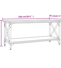 Couchtisch Grau Sonoma 100x45x45 cm Holzwerkstoff und Eisen